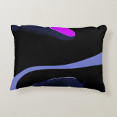 Night of the Comet:抽象芸術ブルー、パープル、ブラック アクセントクッション (裏面)