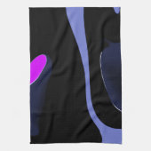 Night of the Comet:抽象芸術ブルー、パープル、ブラック キッチンタオル (縦)