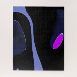 Night of the Comet:抽象芸術ブルー、パープル、ブラック ジグソーパズル