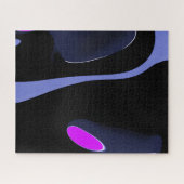Night of the Comet:抽象芸術ブルー、パープル、ブラック ジグソーパズル (横)