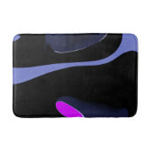 Night of the Comet:抽象芸術ブルー、パープル、ブラック バスマット (正面)