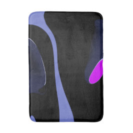 Night of the Comet:抽象芸術ブルー、パープル、ブラック バスマット