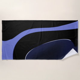 Night of the Comet:抽象芸術ブルー、パープル、ブラック ビーチタオル