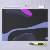 Night of the Comet:抽象芸術ブルー、パープル、ブラック 薄葉紙 (クラフト)