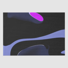 Night of the Comet:抽象芸術ブルー、パープル、ブラック 薄葉紙