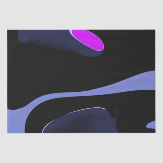 Night of the Comet:抽象芸術ブルー、パープル、ブラック 薄葉紙 (正面)