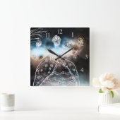 Night Owl スクエア壁時計 (ホーム)