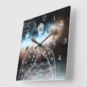 Night Owl スクエア壁時計 (傾斜)