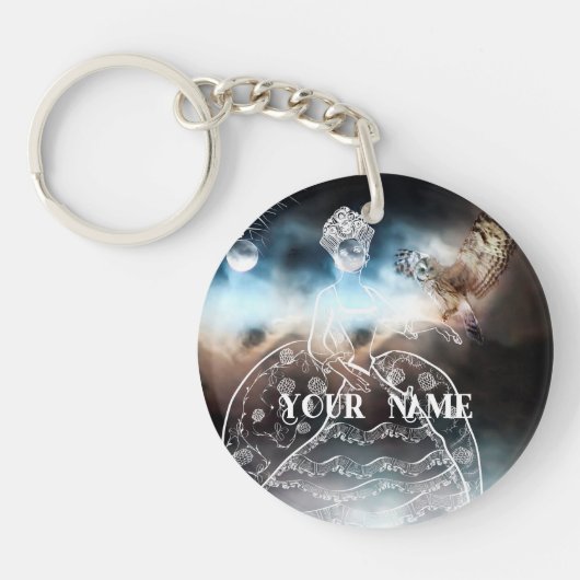 Night Owl and Lady キーホルダー (正面)