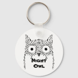 Night owl insomnia cute owl キーホルダー