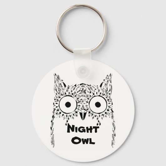 Night owl insomnia cute owl キーホルダー (正面)