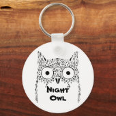 Night owl insomnia cute owl キーホルダー (正面)