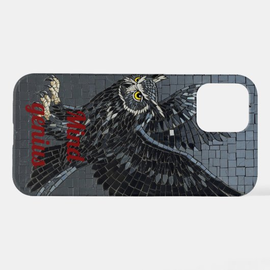 Night Owl Wisdom Mosaic Phone Case – Dark Academia iPhoneケース (裏面横)