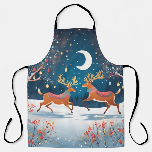 Night Reindeers エプロン (正面)