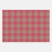 Night Shadz Red and Toast Brown Plaid ラッピングペーパーシート (正面)