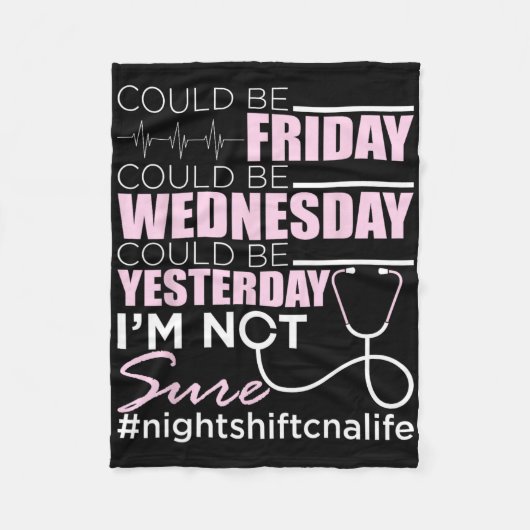 Night Shift Cna Life – 認定Nursing Istant Nu フリースブランケット (正面)
