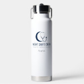 Night Shift Crew Nurse Stethoscope Moon Custom ウォーターボトル (正面)