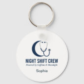 Night Shift Crew Nurse Stethoscope Moon Custom キーホルダー (正面)