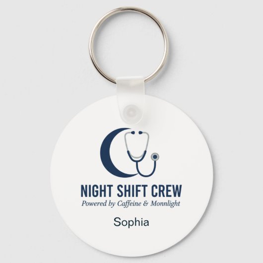Night Shift Crew Nurse Stethoscope Moon Custom キーホルダー (正面)
