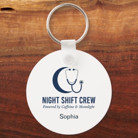 Night Shift Crew Nurse Stethoscope Moon Custom キーホルダー (正面)