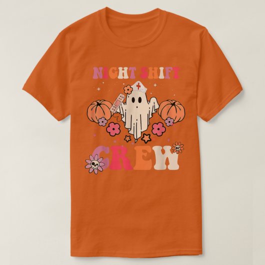 Night Shift Crew Nursing RN Nurse Ghost Ghouls Spo Tシャツ (デザイン正面)