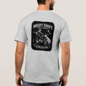 Night Shift Motorcycle Garage Pin Up Style T-Shirt Tシャツ (裏面)