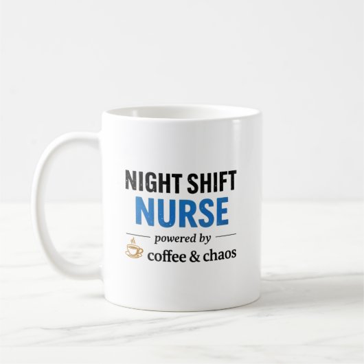 Night Shift Nurse Coffee Chaos Quote コーヒーマグカップ (左)