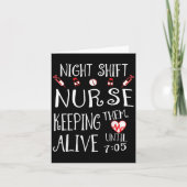 Night Shift Nurse Funny Nursing Hostal Funny Rn Qu カード (正面)