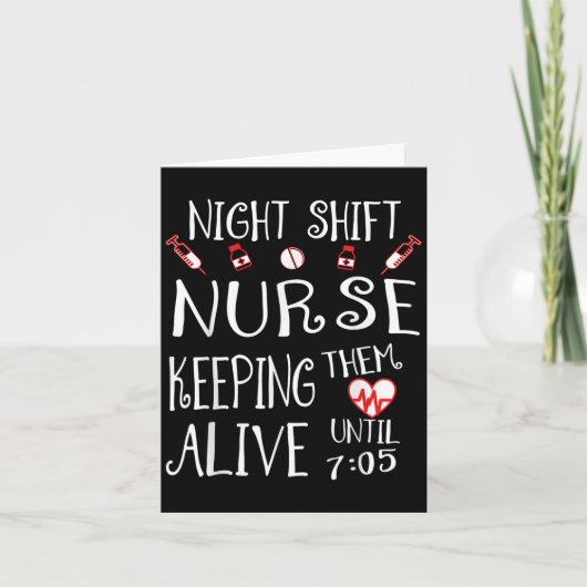 Night Shift Nurse Funny Nursing Hostal Funny Rn Qu カード (正面)