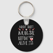 Night Shift Nurse Funny Nursing Hostal Funny Rn Qu キーホルダー (正面)