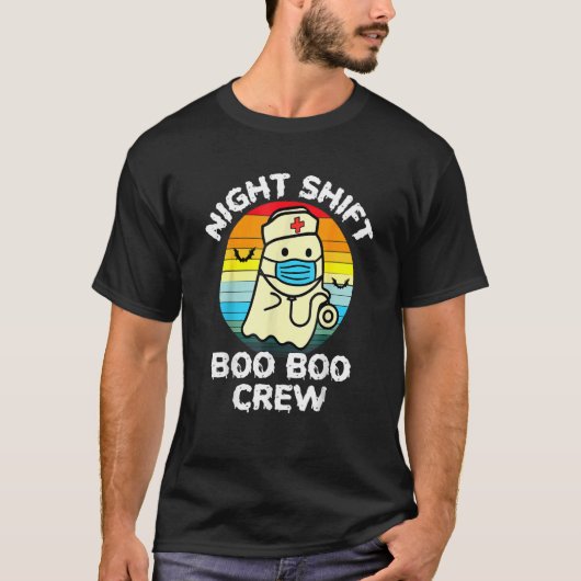 Night Shift Nurse Ghost Boo Boo Crew  Halloween Tシャツ (正面)
