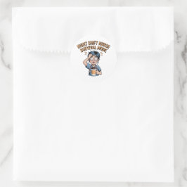 Night Shift Nurse Survival Mode Funny Nurse Sticke ラウンドシール