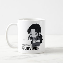 Night Shift Survivor Relatable Chibi Nurse Illustr コーヒーマグカップ