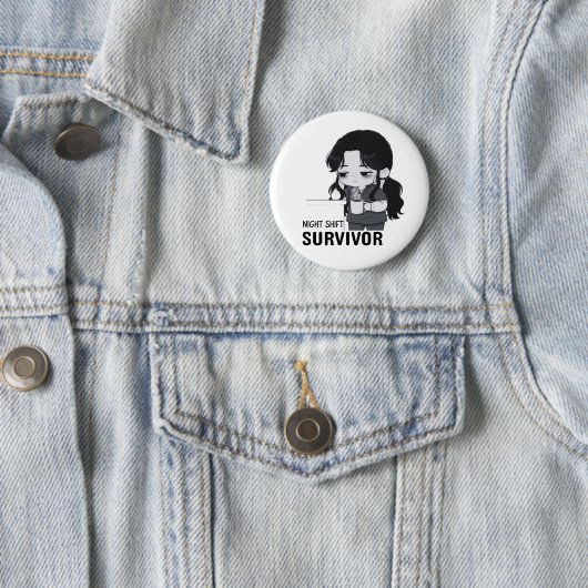 Night Shift Survivor Relatable Chibi Nurse Illustr 缶バッジ (インサイチュ)