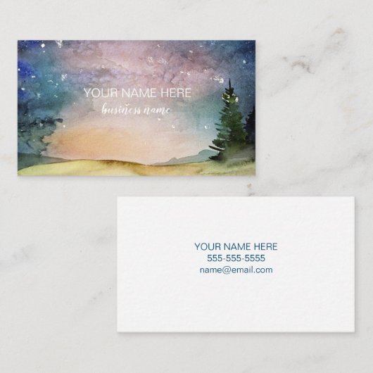 Night Sky自然水彩名刺 名刺 (正面/裏面)