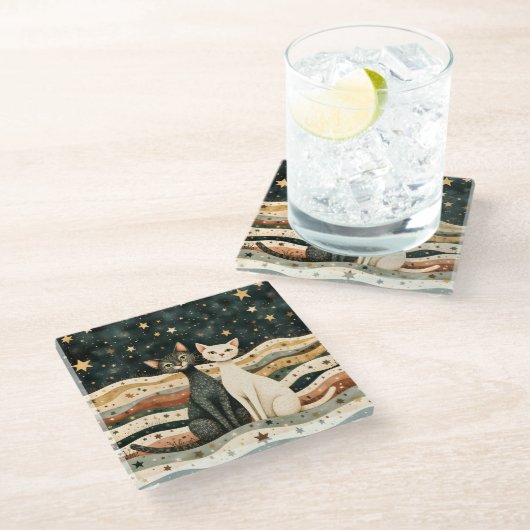 Night Sky ガラスコースター (アングル)