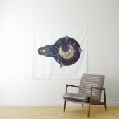 Night Sky and Cottage Inside a Lightbulb タペストリー (インサイチュ(横))