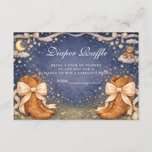 Night Sky Boots And Bows Diapper Raffle エンクロージャーカード (正面)