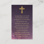 Night Sky Funeral Memorial Prayer Photo Cards 名刺 (裏面)