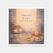 Night Sky Little Firefighter Baby Shower スタンダードカクテルナプキン (正面)