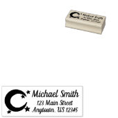 Night Sky Moon Star天文学のアドレパーソナライズされたス ラバースタンプ (押印)