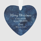 Night Sky Silver Blue Girl Gymnast Christmas オーナメント (裏面)