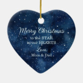 Night Sky Silver Blue Gymnast Christmas セラミックオーナメント (裏面)