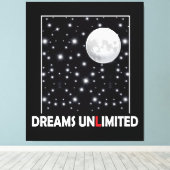 Night sky with moon and stars with dreams quote キャンバスプリント (インサイチュ (ウッドフロア))