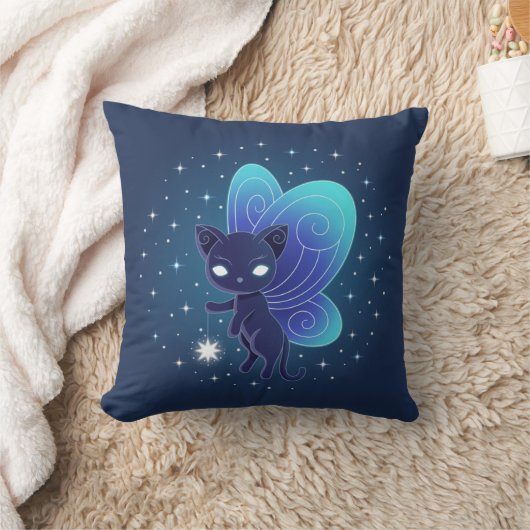 Night Star Fairy Pixie Cat クッション (ブランケット)