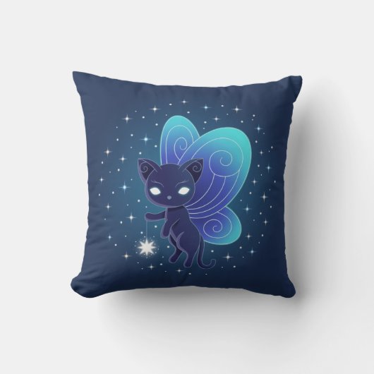 Night Star Fairy Pixie Cat クッション (正面)