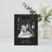 Night Starsブラックと金ゴールド写真Save the Date 案内ポストカード (スタンド正面)