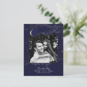 Night Stars Navyと金ゴールド写真の保存日 案内ポストカード (スタンド正面)