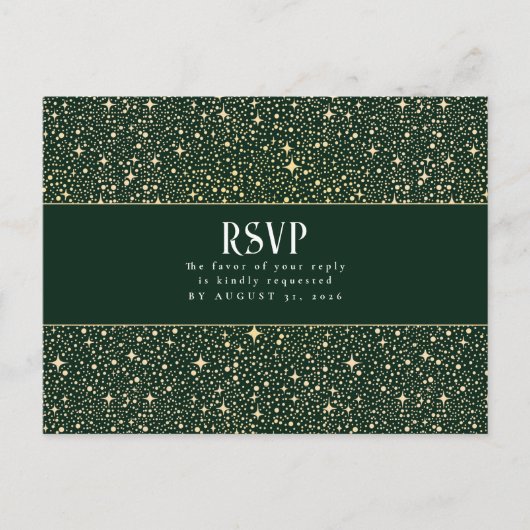 Night Stars Wedding RSVP ポストカード (正面)