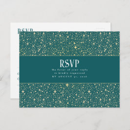 Night Stars Wedding RSVP ポストカード